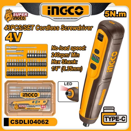 INGCO Cordless Screwdriver 4V 
مفك براغي لاسلكي