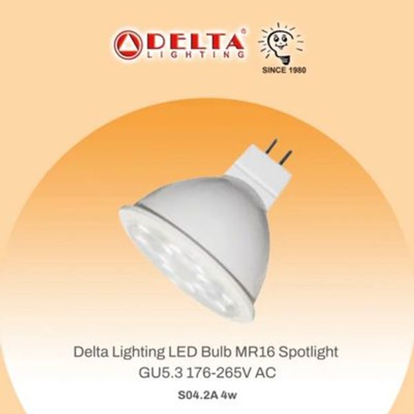 Delta Lighting - Spotlight MR16 GU5.3 (176-265v AC) 4w Bulb